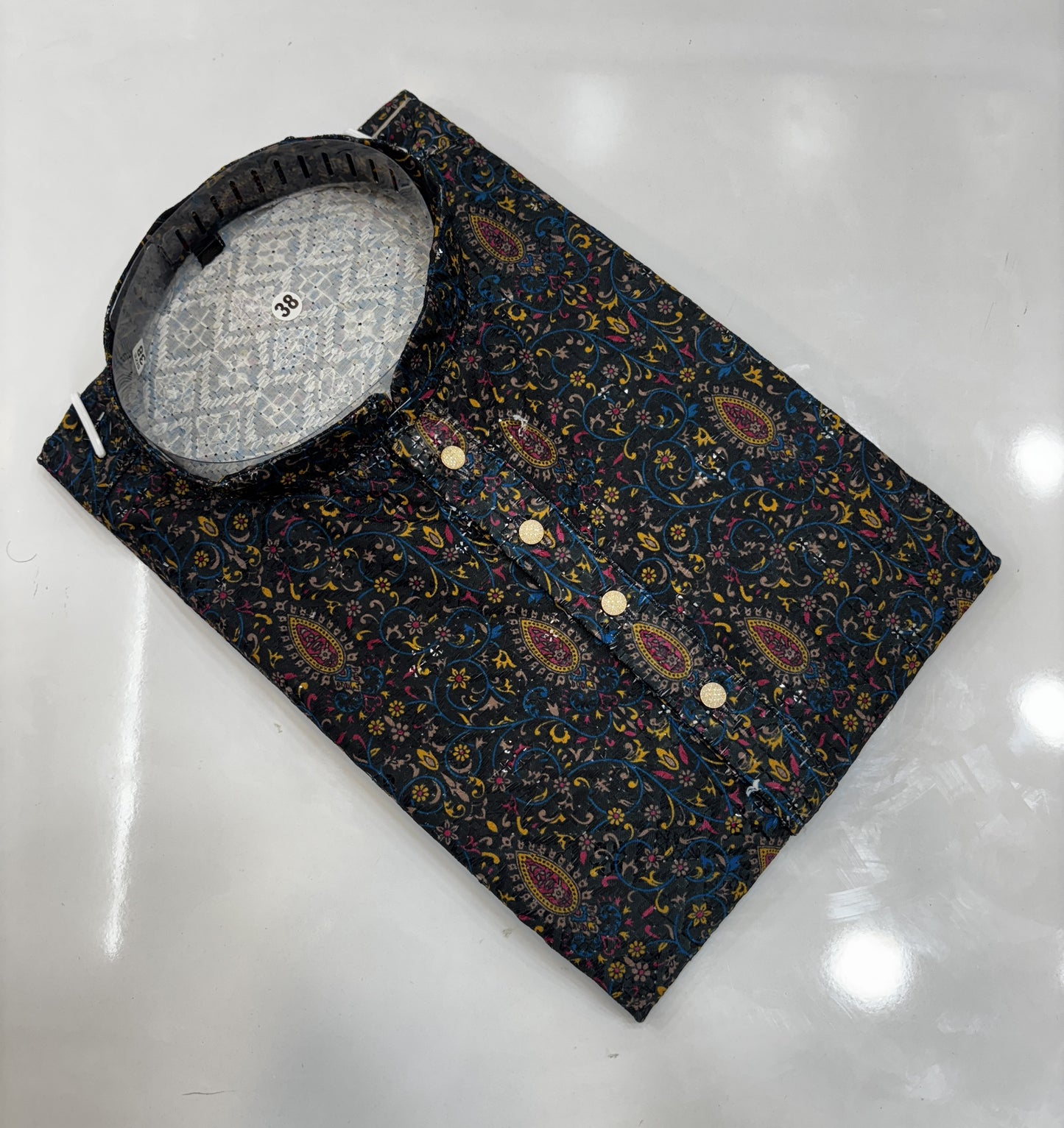 Black Digital Printed Kurta Set for Mens With Rayon Material - JEW 22